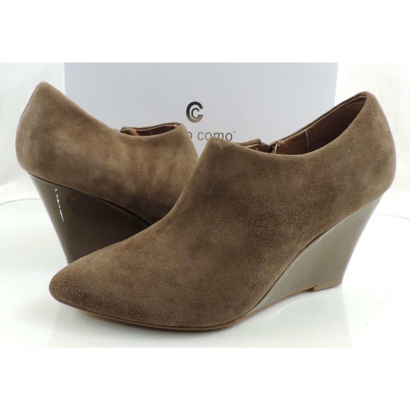 Corso Como Model Ankle Wedge Booties Pumps Taupe Suede Size 9.5 - Picture 5 of 8